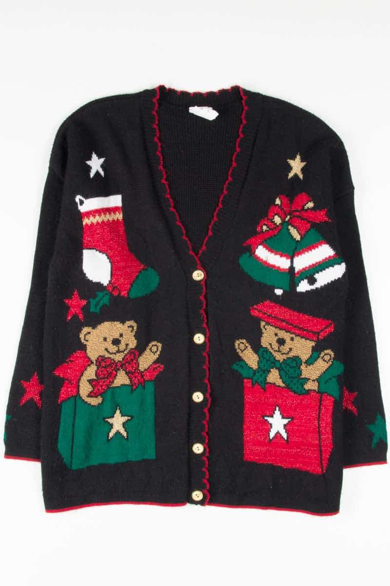 Black Ugly Christmas Cardigan 53287
