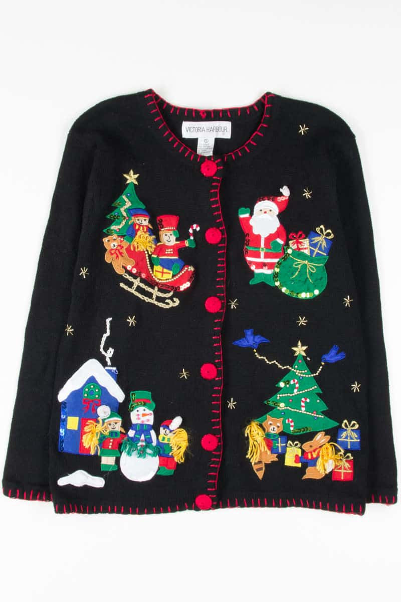 Black Ugly Christmas Cardigan 53343