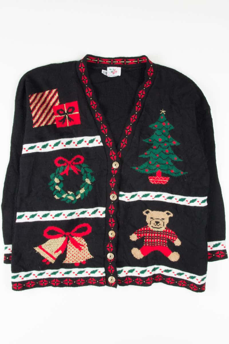 Black Ugly Christmas Cardigan 53707