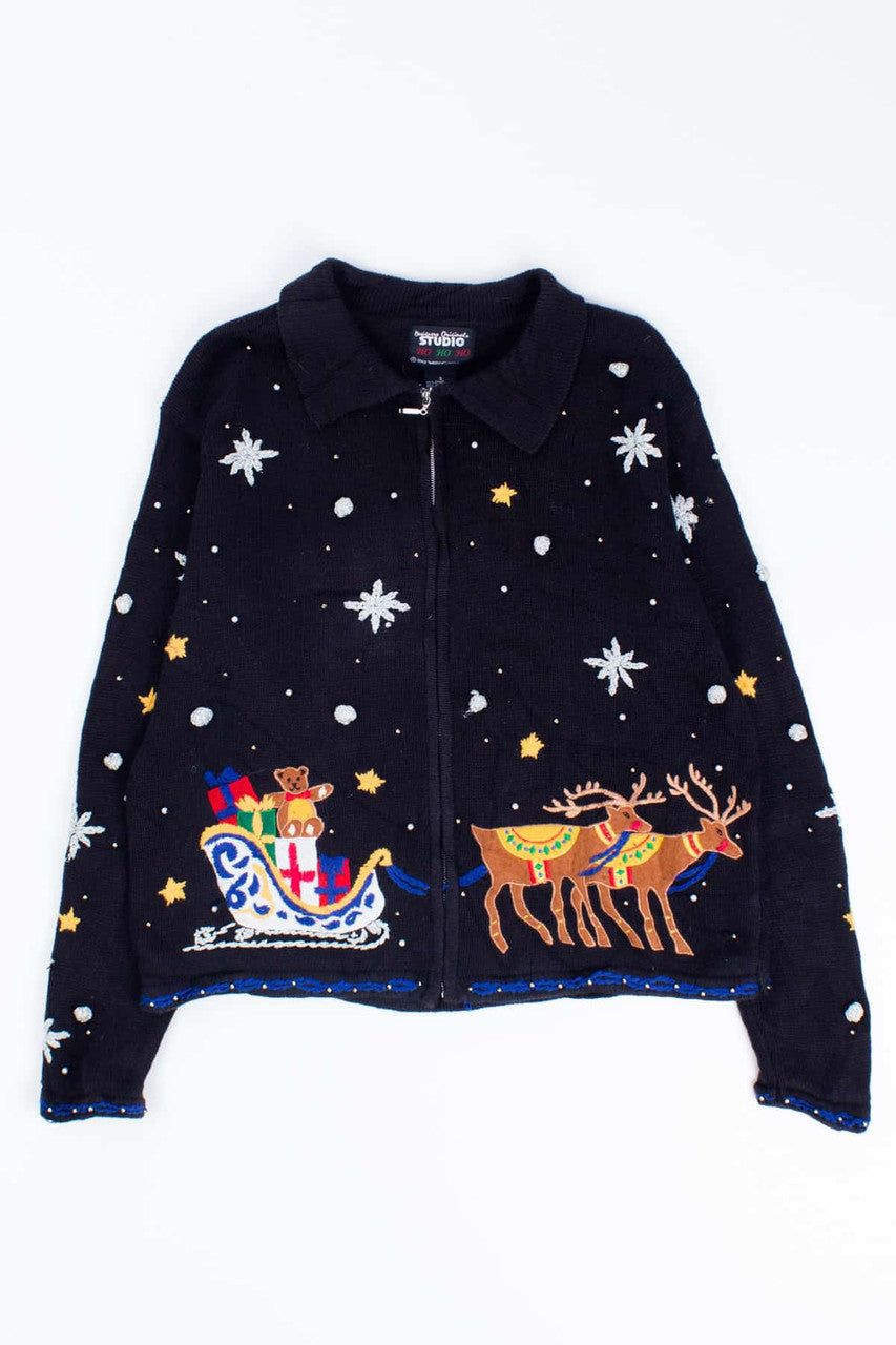 Black Ugly Christmas Cardigan 55068