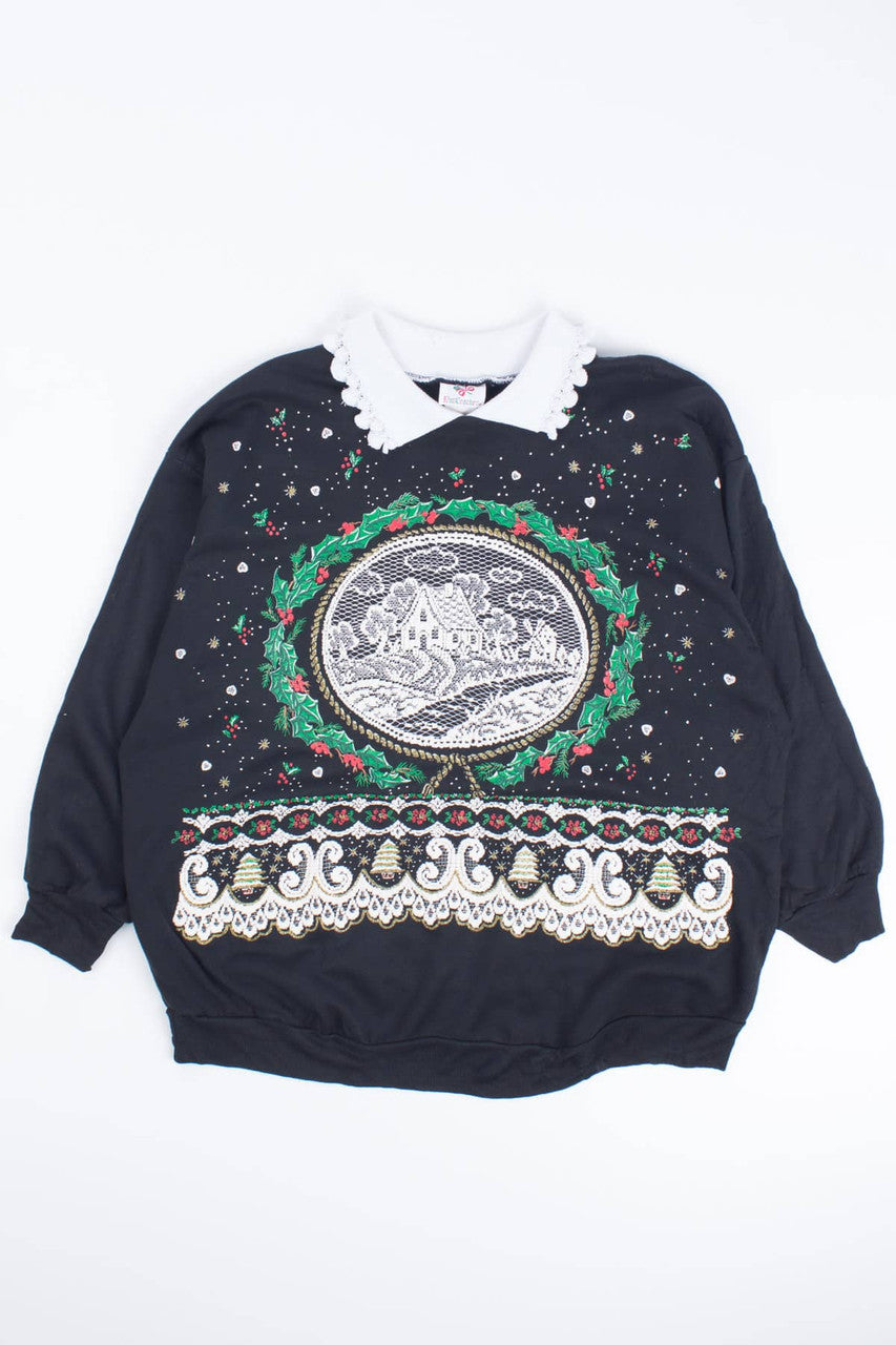 Vintage Collared Ugly Christmas Sweater