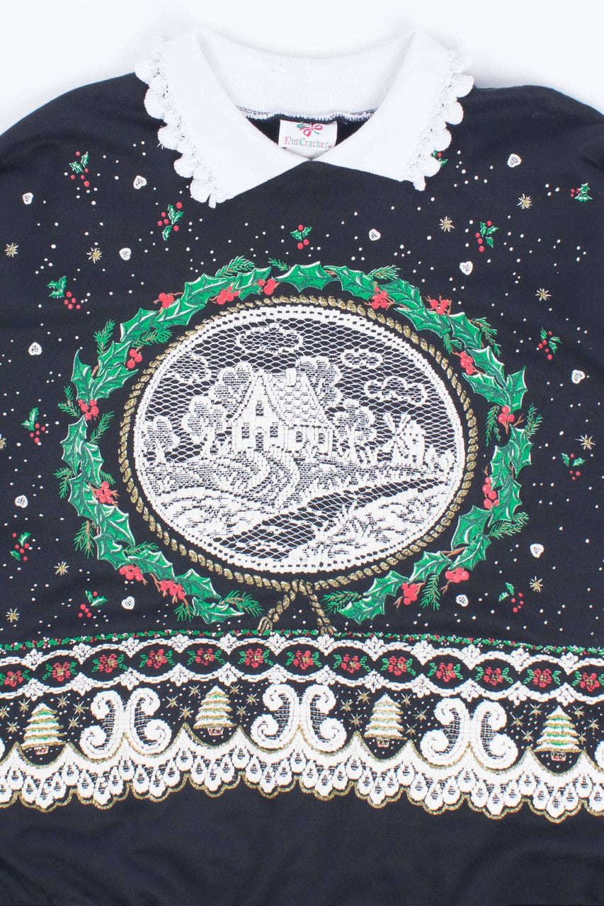 Vintage Collared Ugly Christmas Sweater