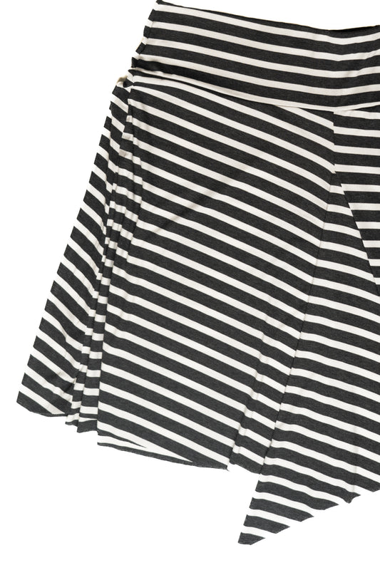 Asymmetrical Stripe Midi Skirt