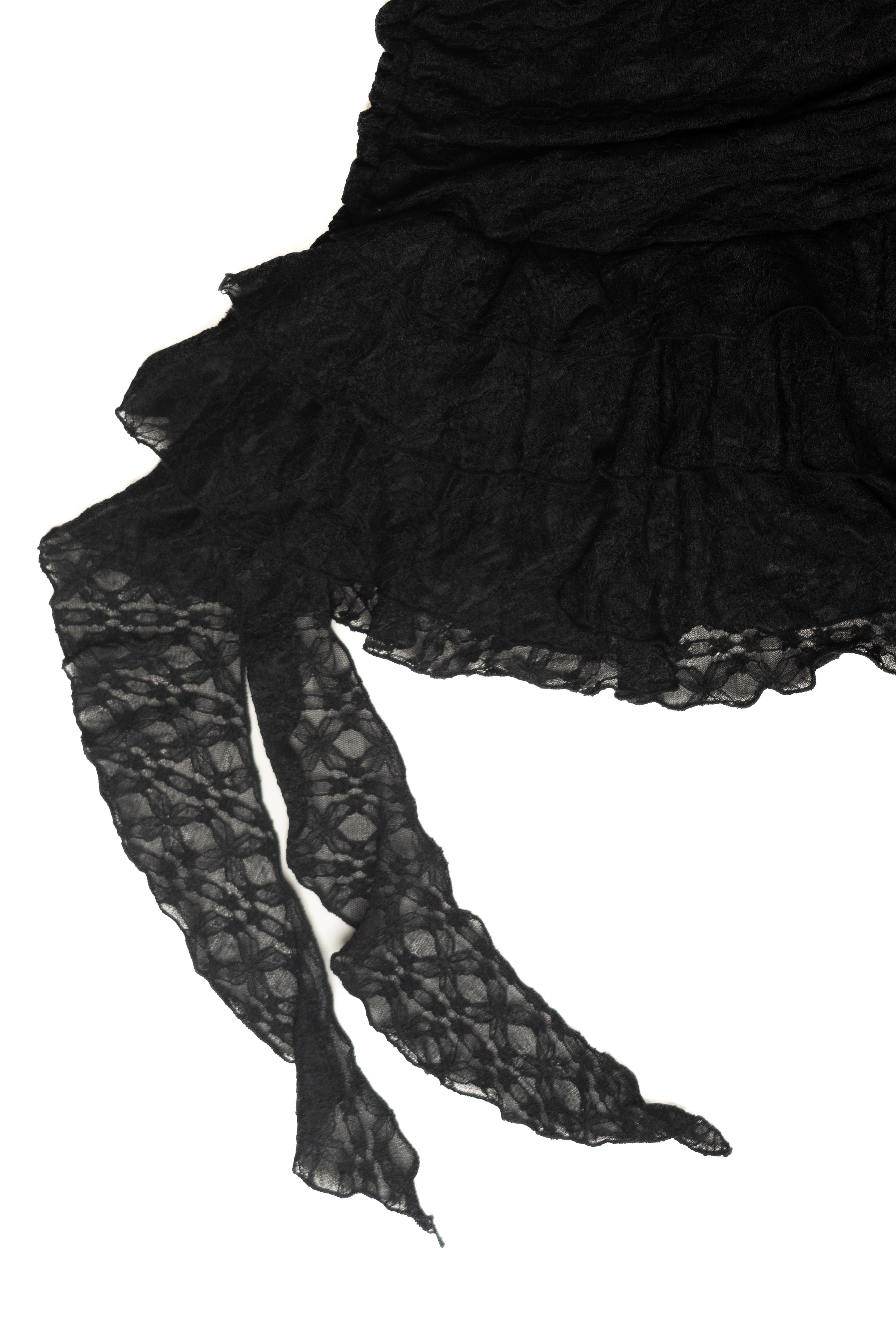 Lace Cowl Ruffled Romper