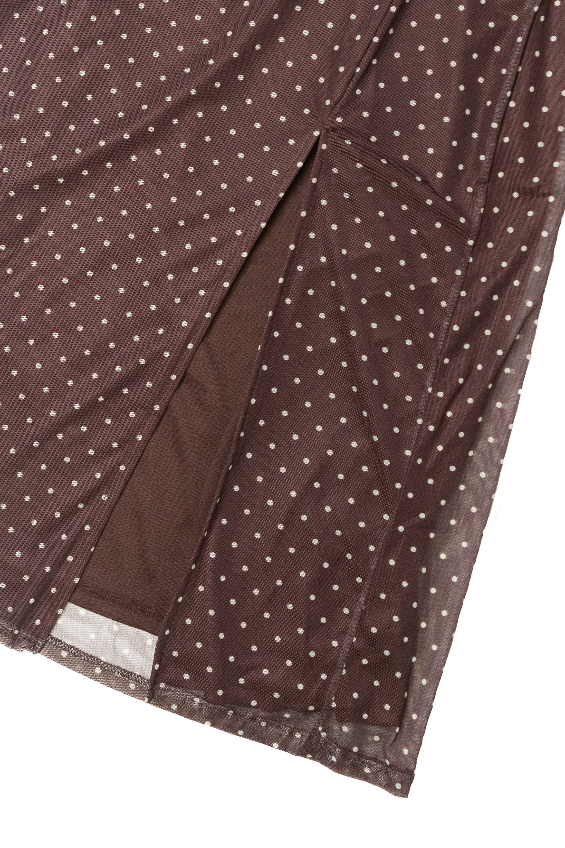Polkadot Mesh Maxi With Lace Trim