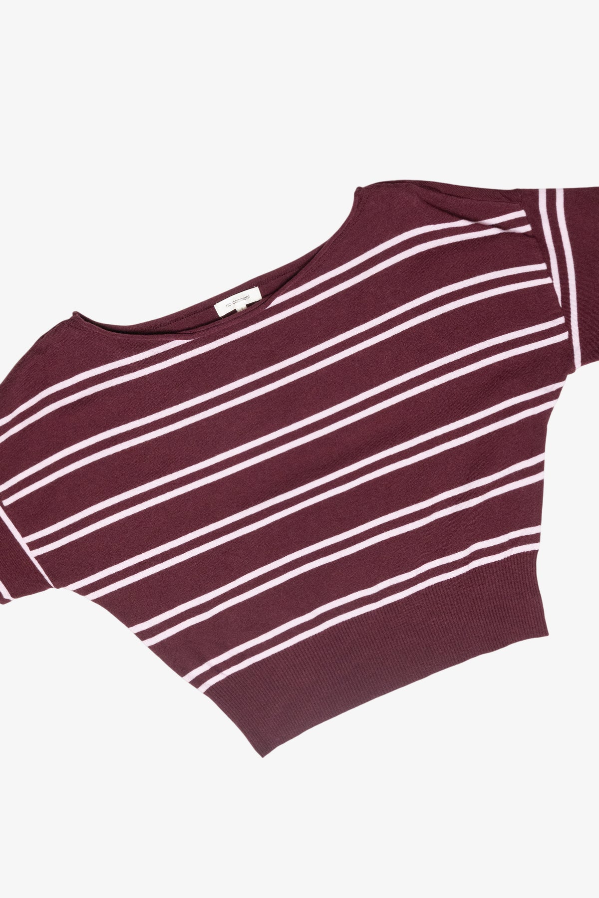 Stripe Ballet Neck Dolman Sleeve
