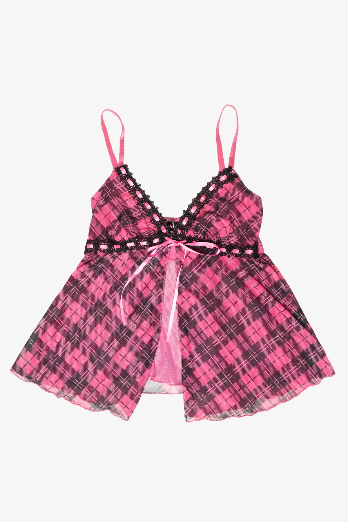 Plaid Flyaway Babydoll Cami