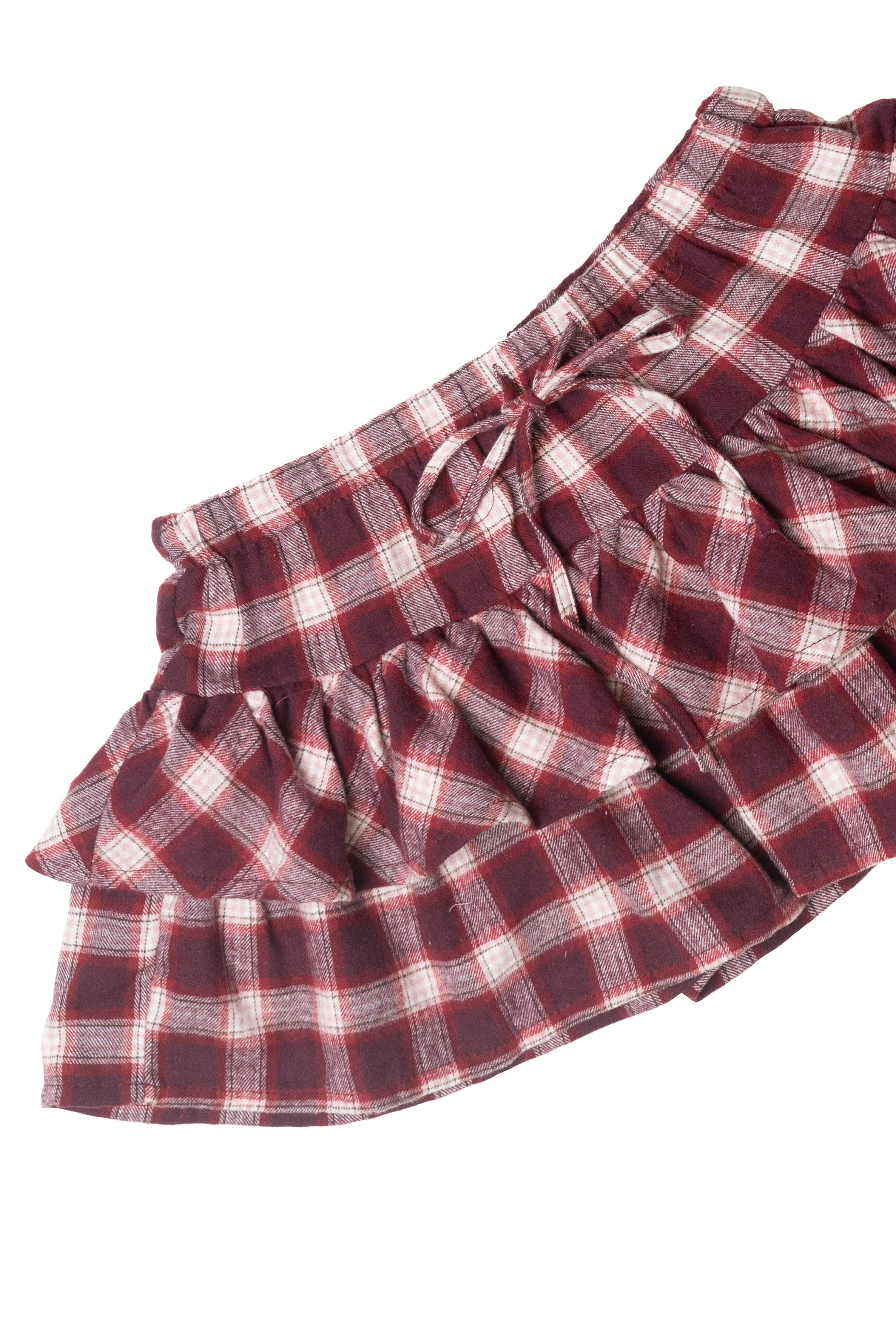 Flannel Skort With Ruffle