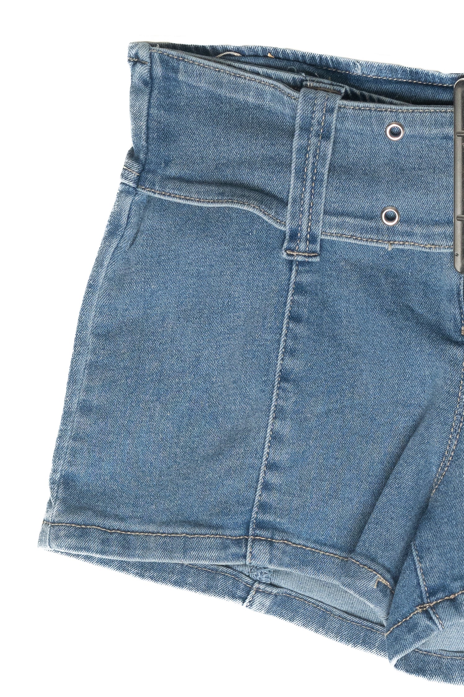 Mini Denim Shorts With Belt