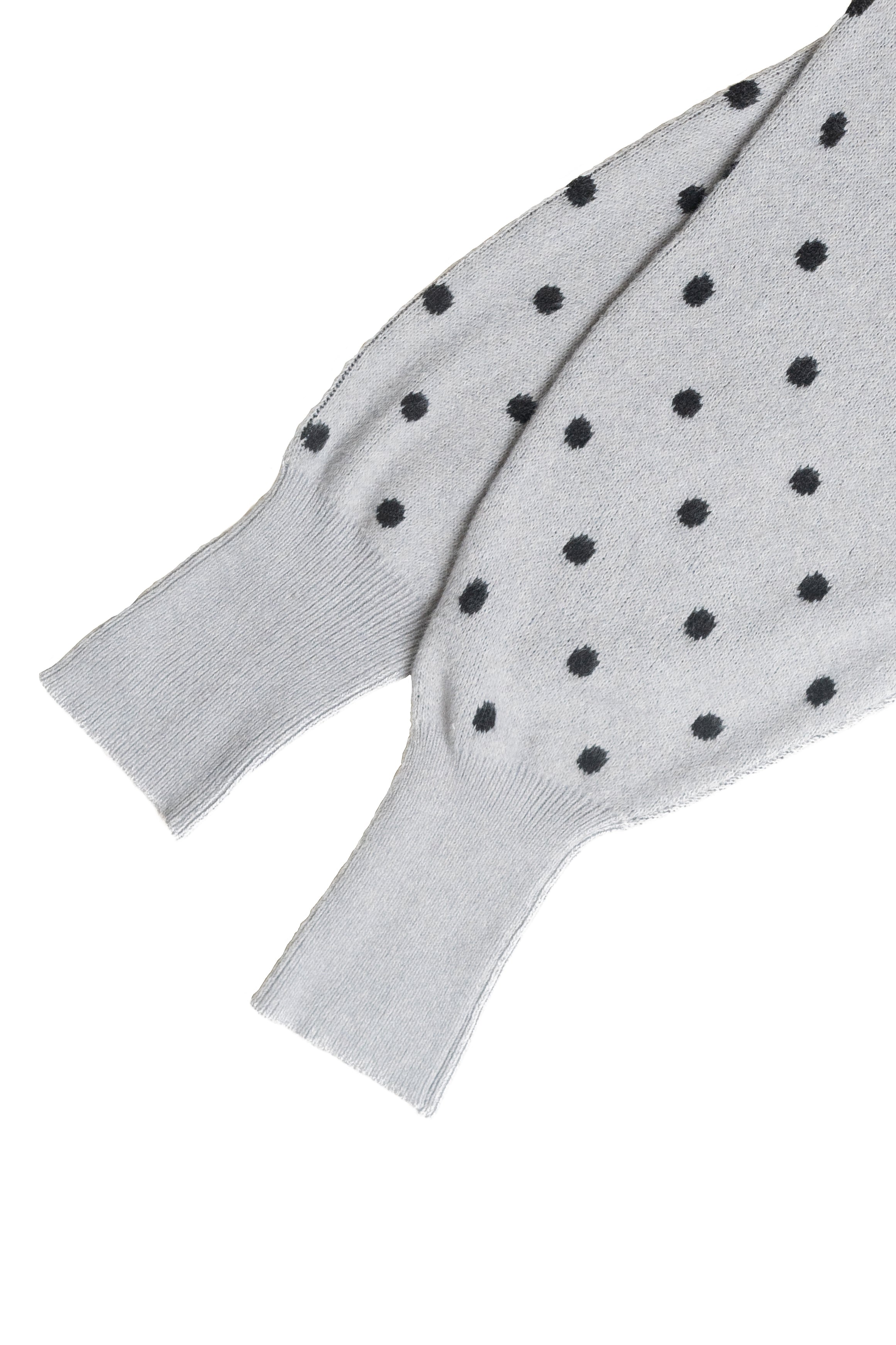 Polka Dot Banded Bottom Sweater