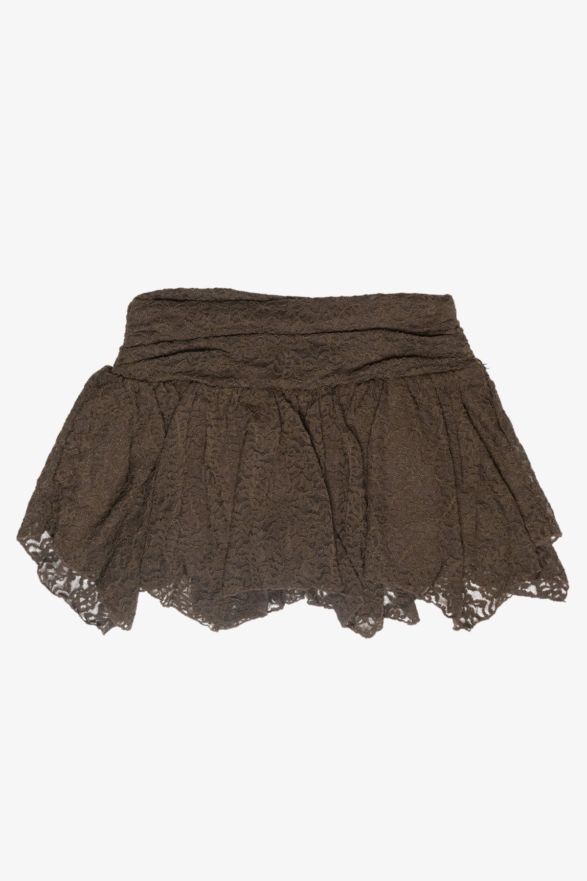 Asymmetrical Hem Lace Mini Skort