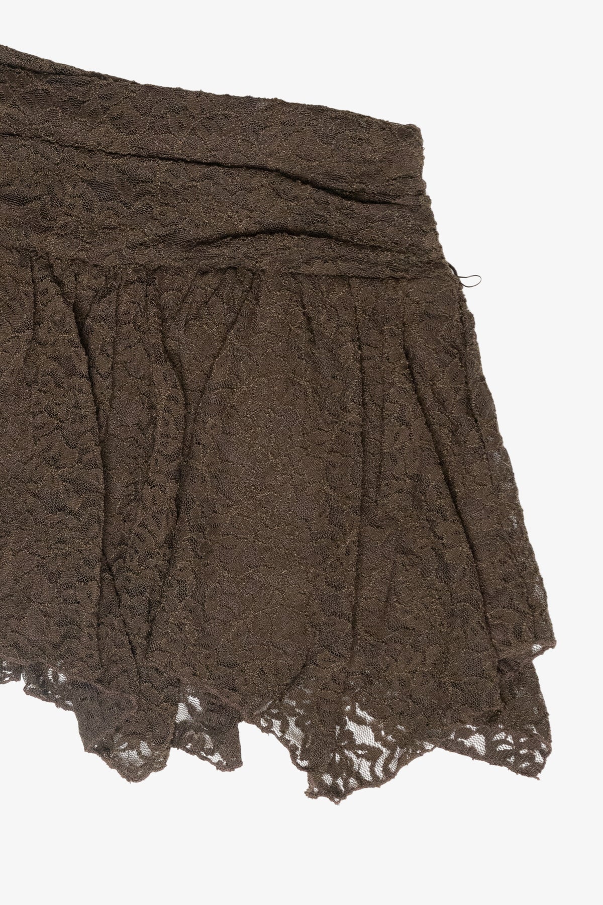 Asymmetrical Hem Lace Mini Skort