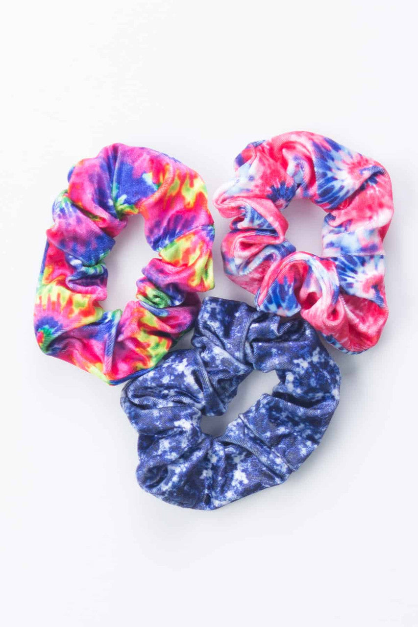 Velvet Tie Dye Scrunchies Bundle