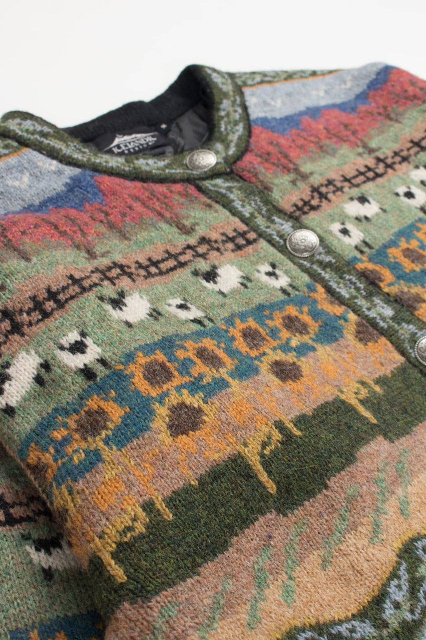 Sheep Fields 80s Cardigan 3404