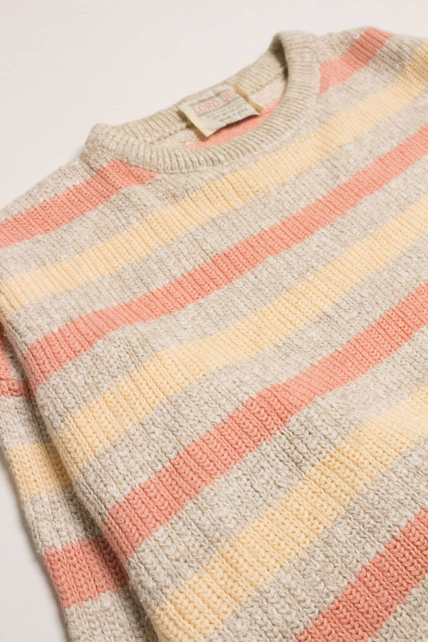 Vintage 80s Peach Striped Sweater 3511
