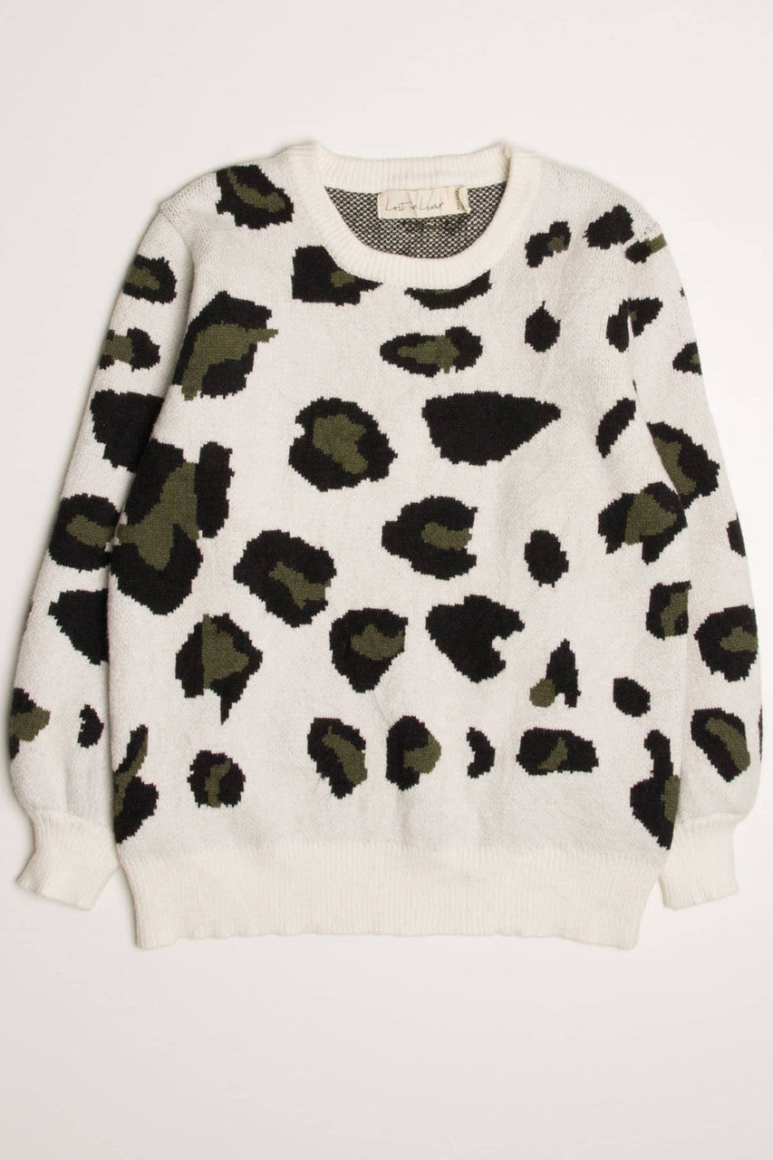 White Leopard Sweater 3528