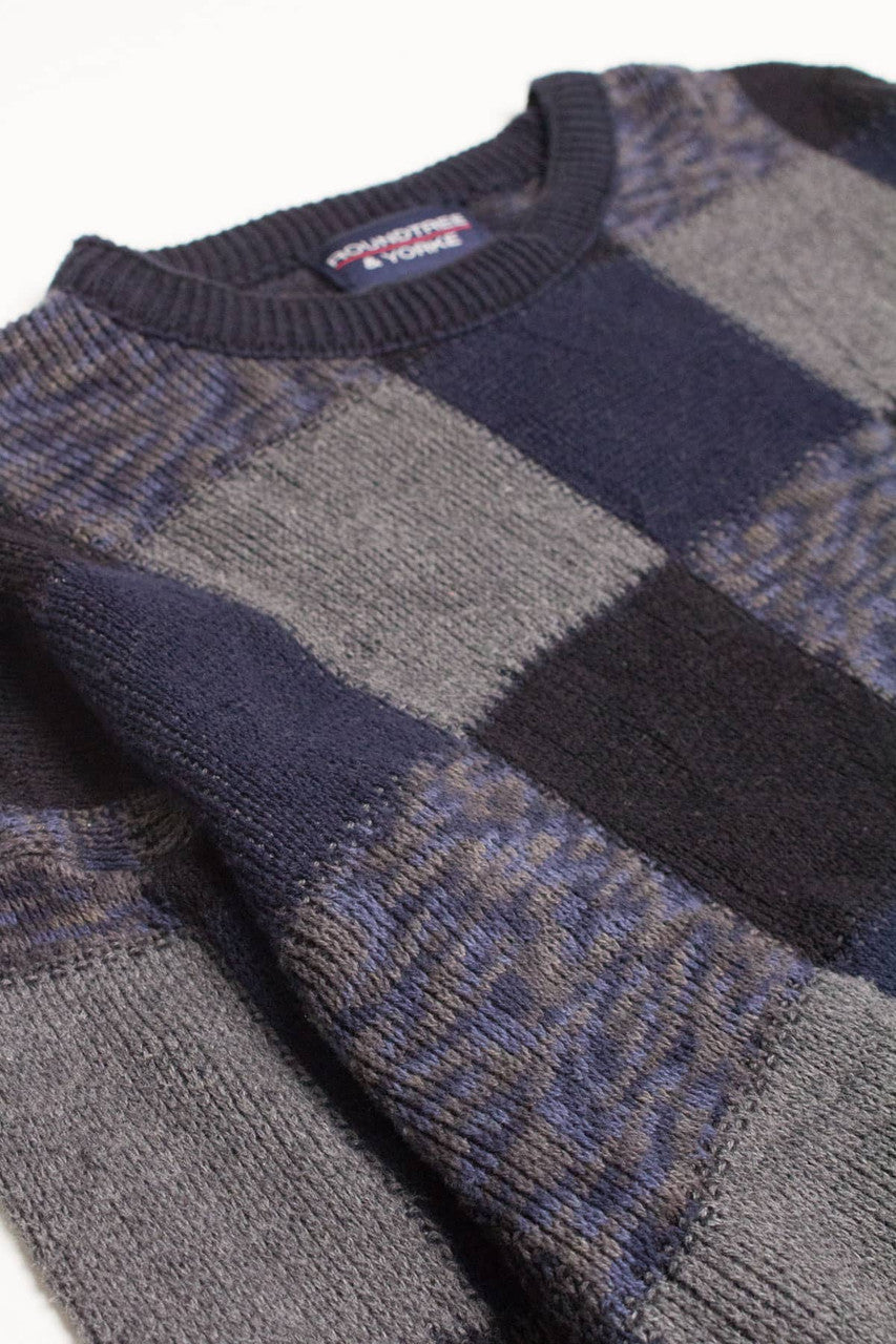 Blue Checkered 80s Sweater 3545