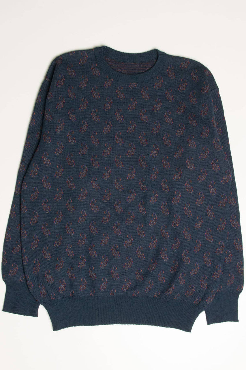 Teal Paisley 80s Sweater 3562