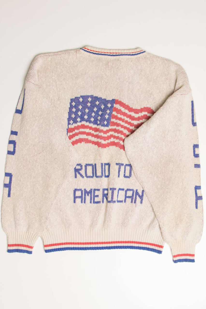 Vintage Proud To Be An American Sweater 3576