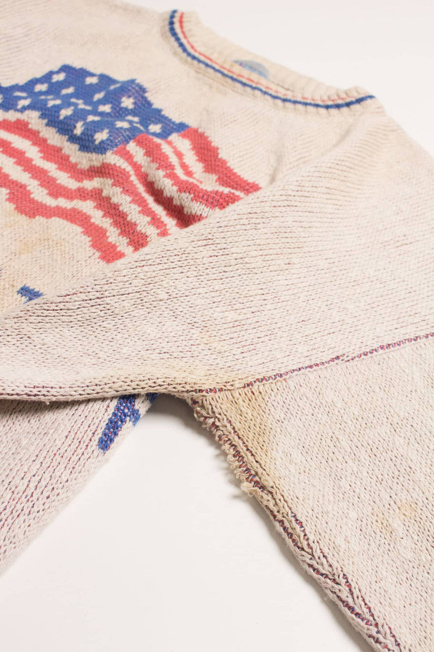 Vintage Proud To Be An American Sweater 3576