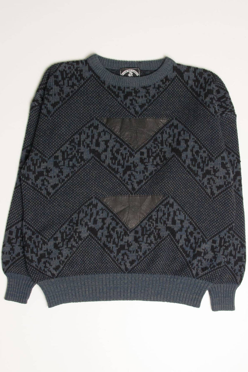 Vintage 80s Leather Detail Sweater 3580