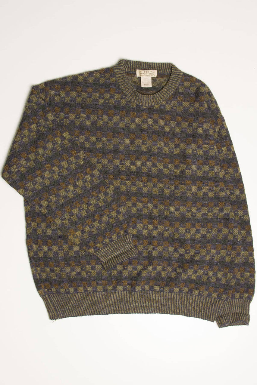 Vintage Mossy Checkered Sweater