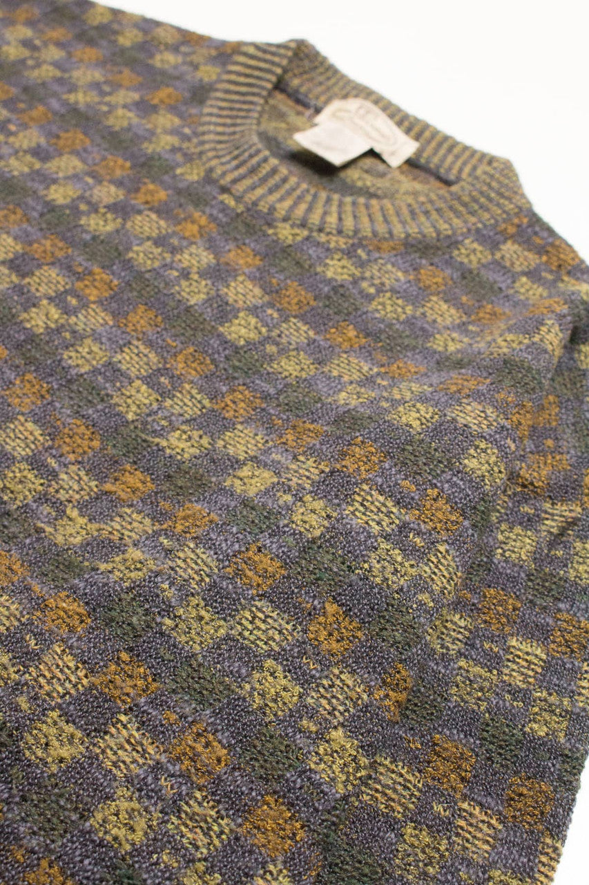 Vintage Mossy Checkered Sweater