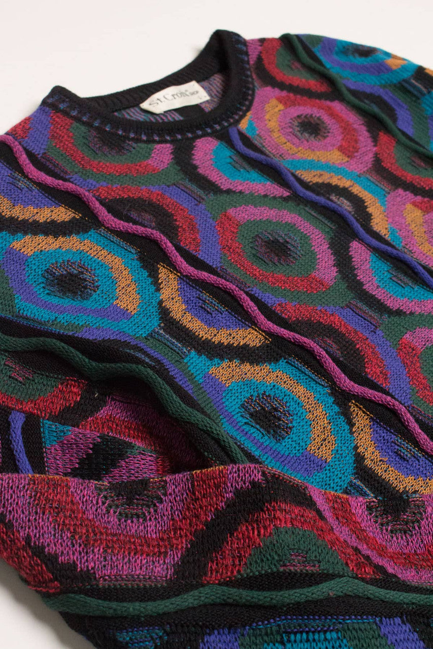Vintage 80s Circles Sweater 3607