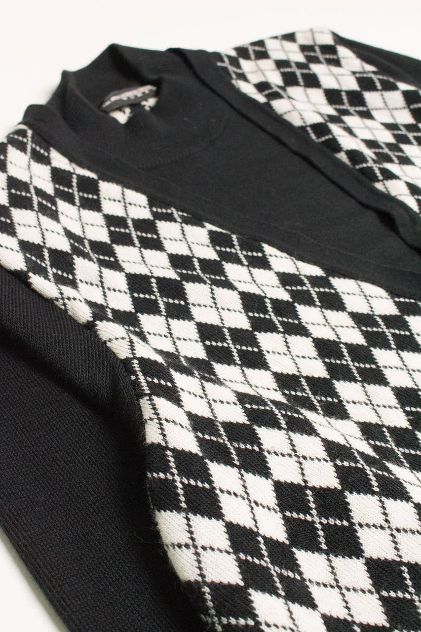 Vintage Argyle Faux Vest Sweater 3629
