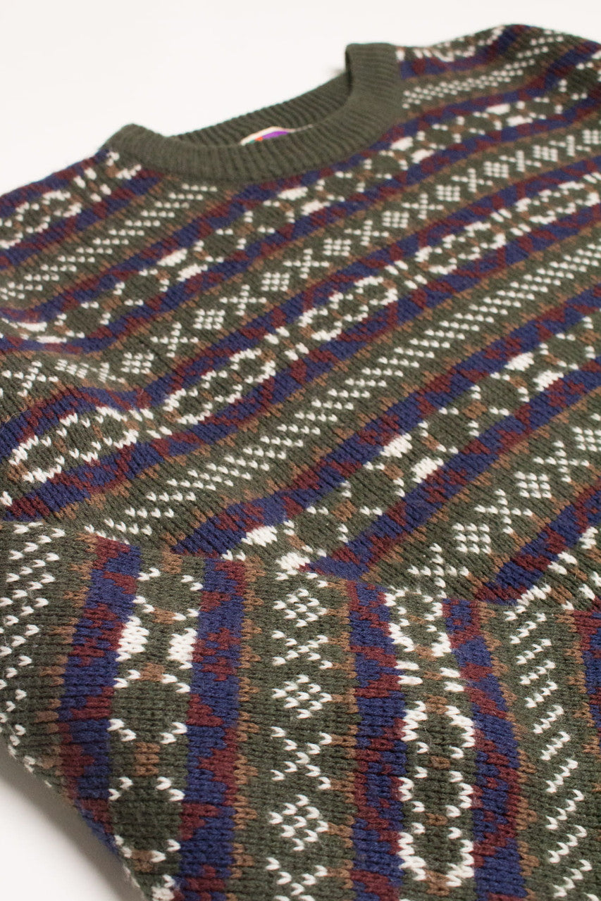 Olive Sweater Graphix 80s Sweater 3653