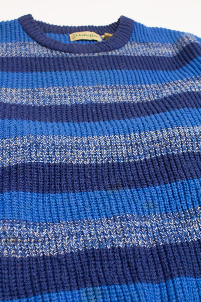 St. John's Bay Blue Striped Sweater 3679