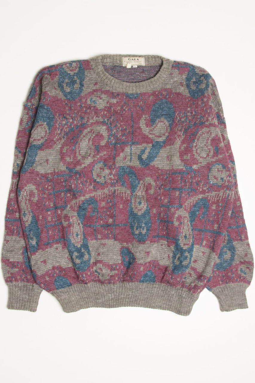 Pink Paisley Italian 80s Sweater 3695