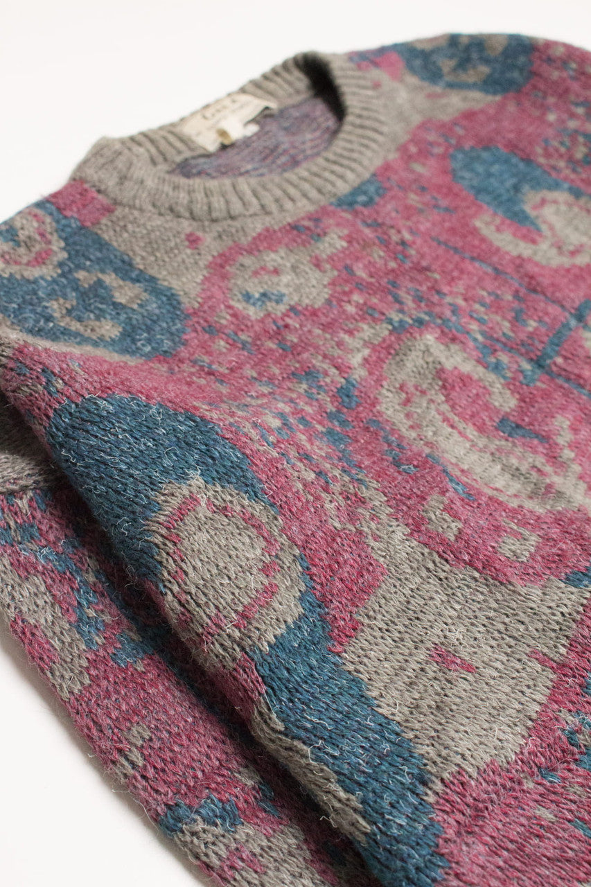 Pink Paisley Italian 80s Sweater 3695