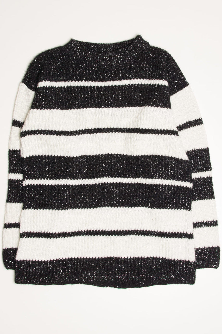 Black & White Stripes 80s Sweater 3704