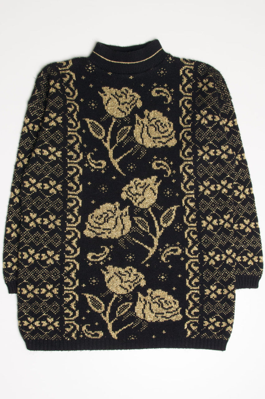 Vintage Golden Roses 80s Sweater 3759