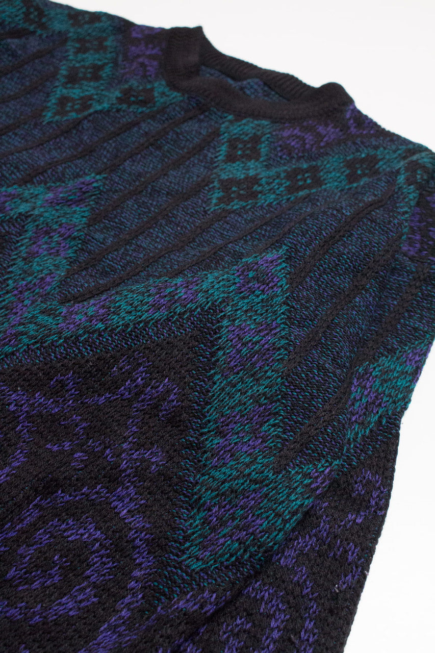 Purple & Teal 80s Sweater 3761
