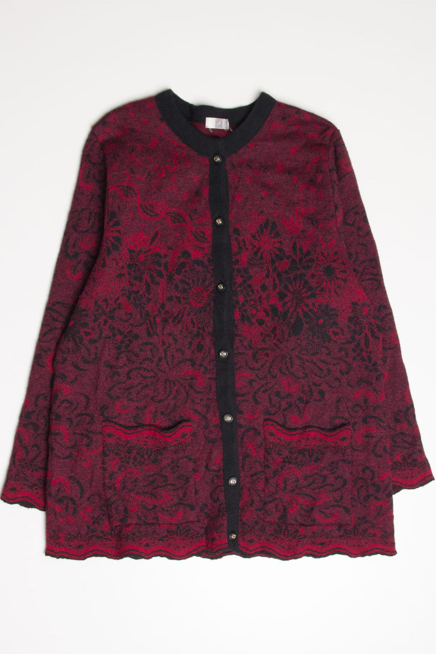 Red Floral Cardigan 3790
