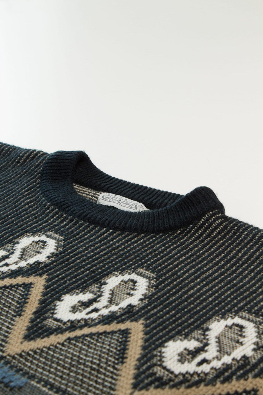 Vintage Brown and Blue 80s Sweater