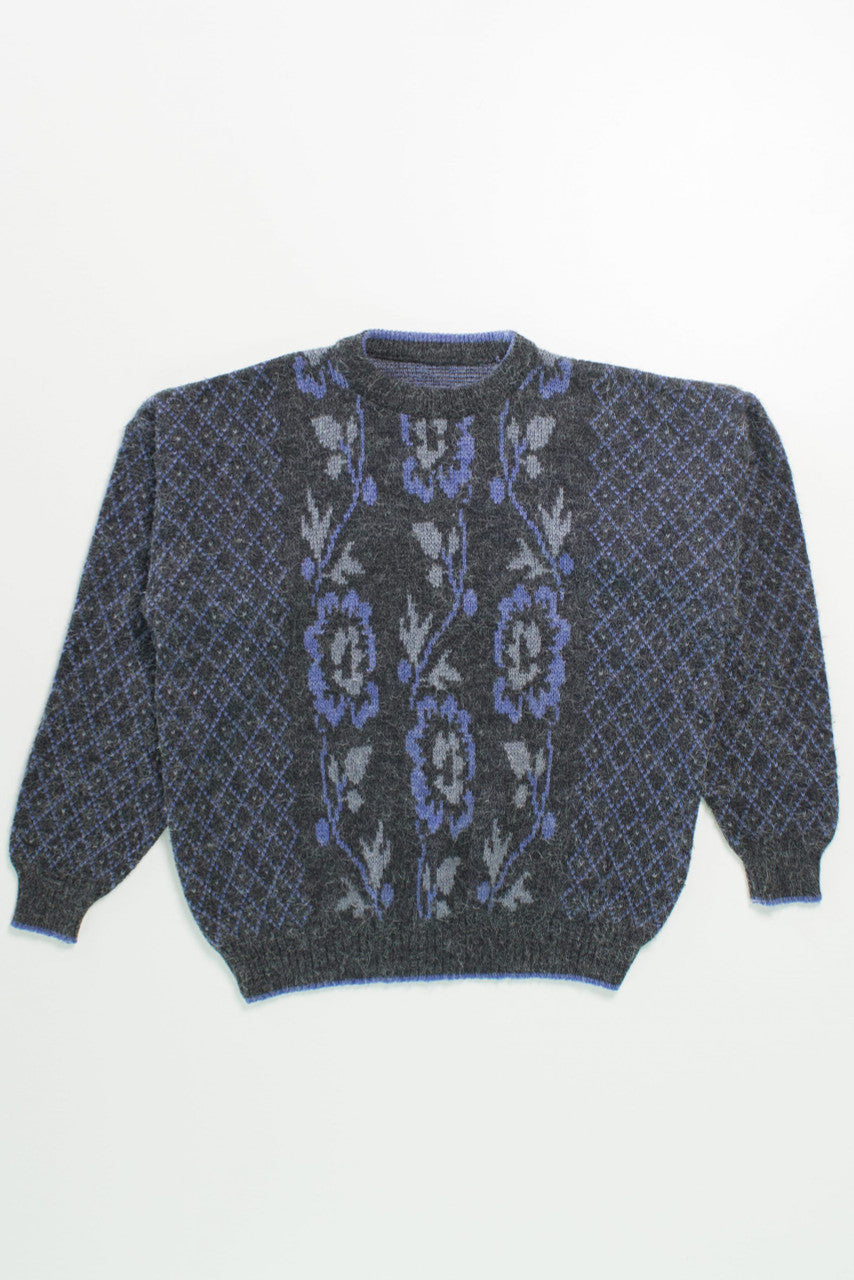 Vintage Flower Pattern 80s Sweater