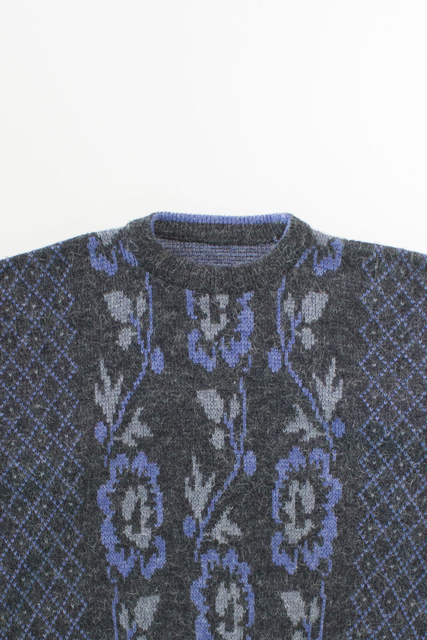 Vintage Flower Pattern 80s Sweater