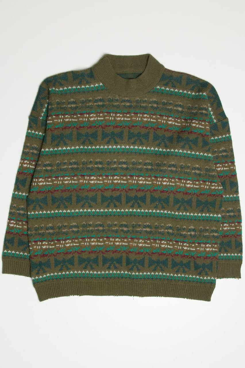 Olive Striped 80s Sweater