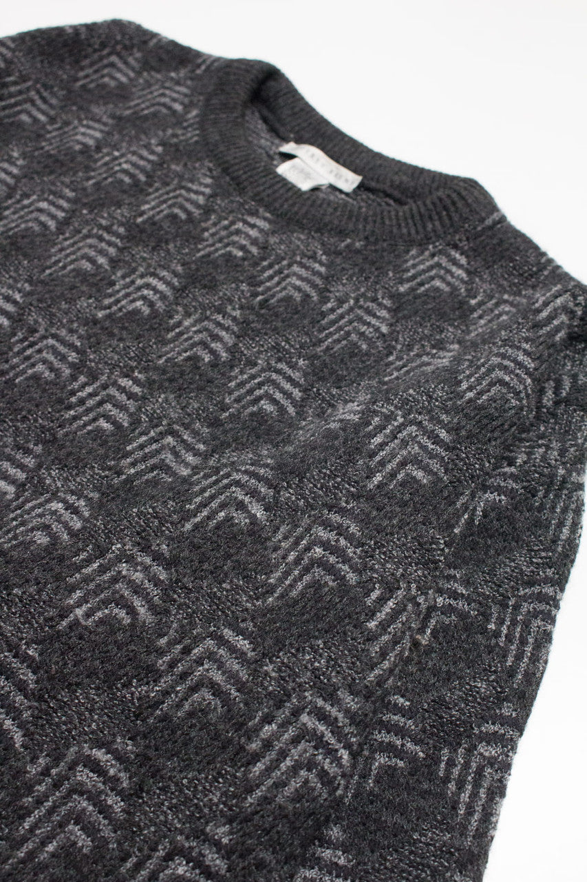 Charcoal Argyle Geoffrey Beene 80s Sweater
