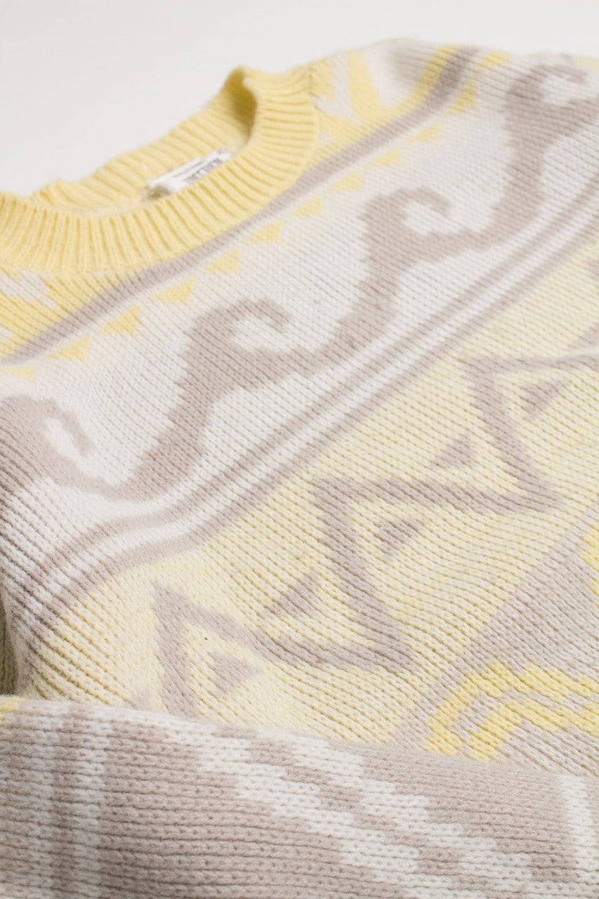 Yellow Wave Pattern Together! 80s Sweater