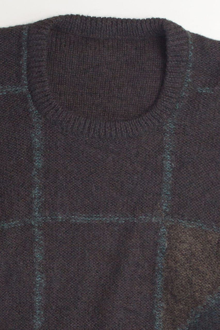Grid Pattern 80s Sweater