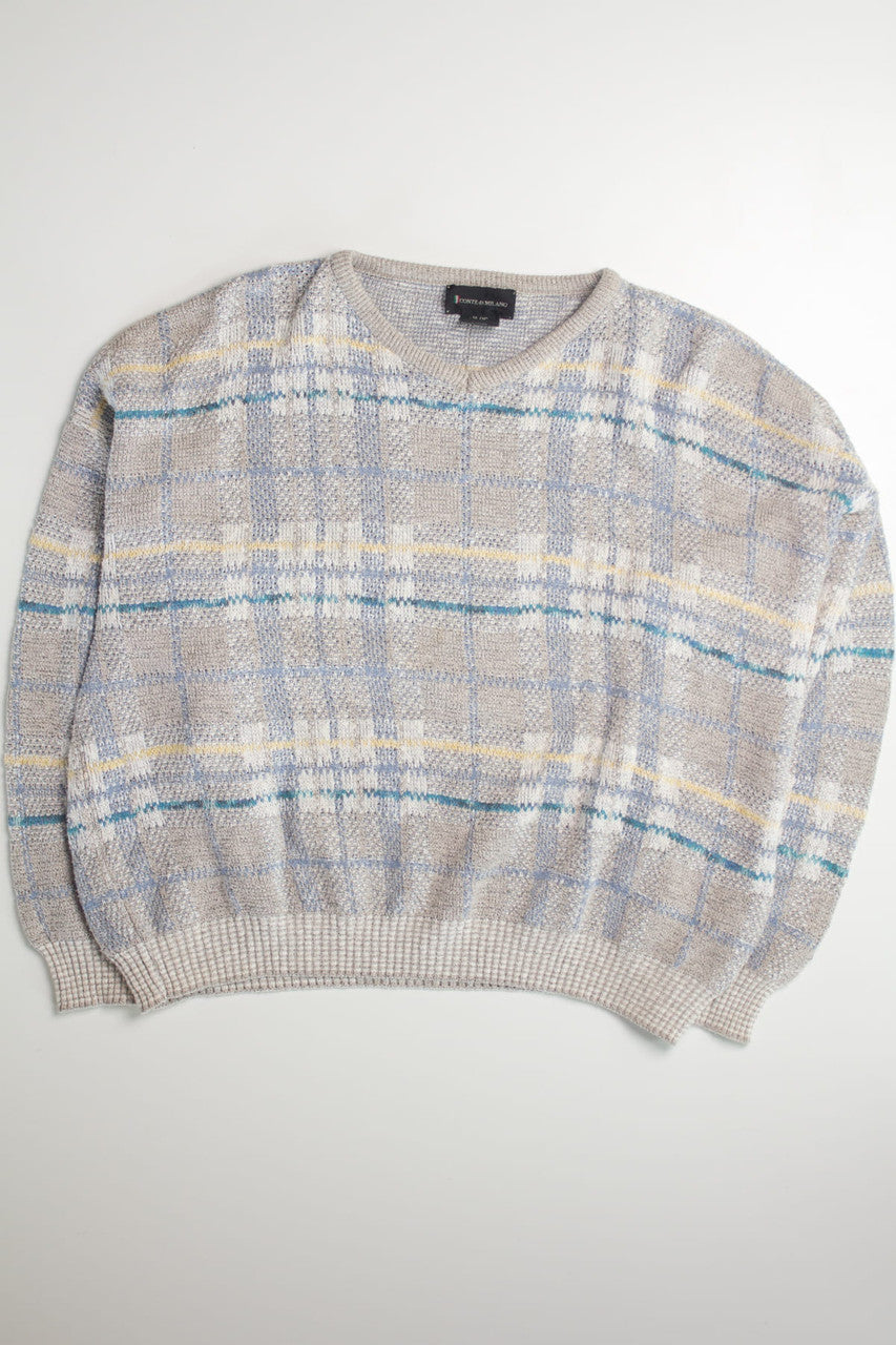 Pastel Plaid 80s Sweater
