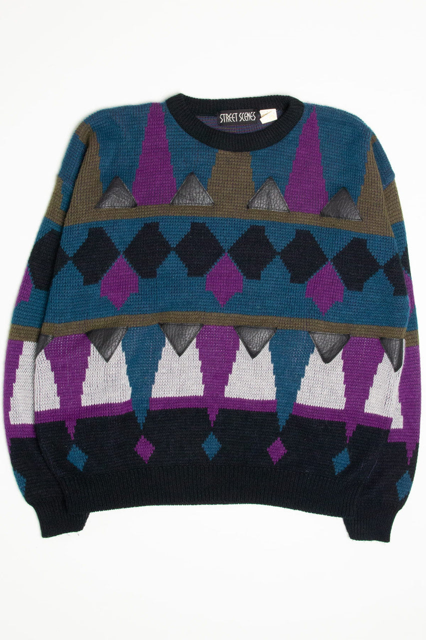 Vintage Street Scenes Diamond 80s Sweater 3983