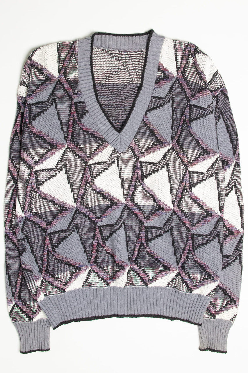 Fractured Pattern 80s Sweater 3991