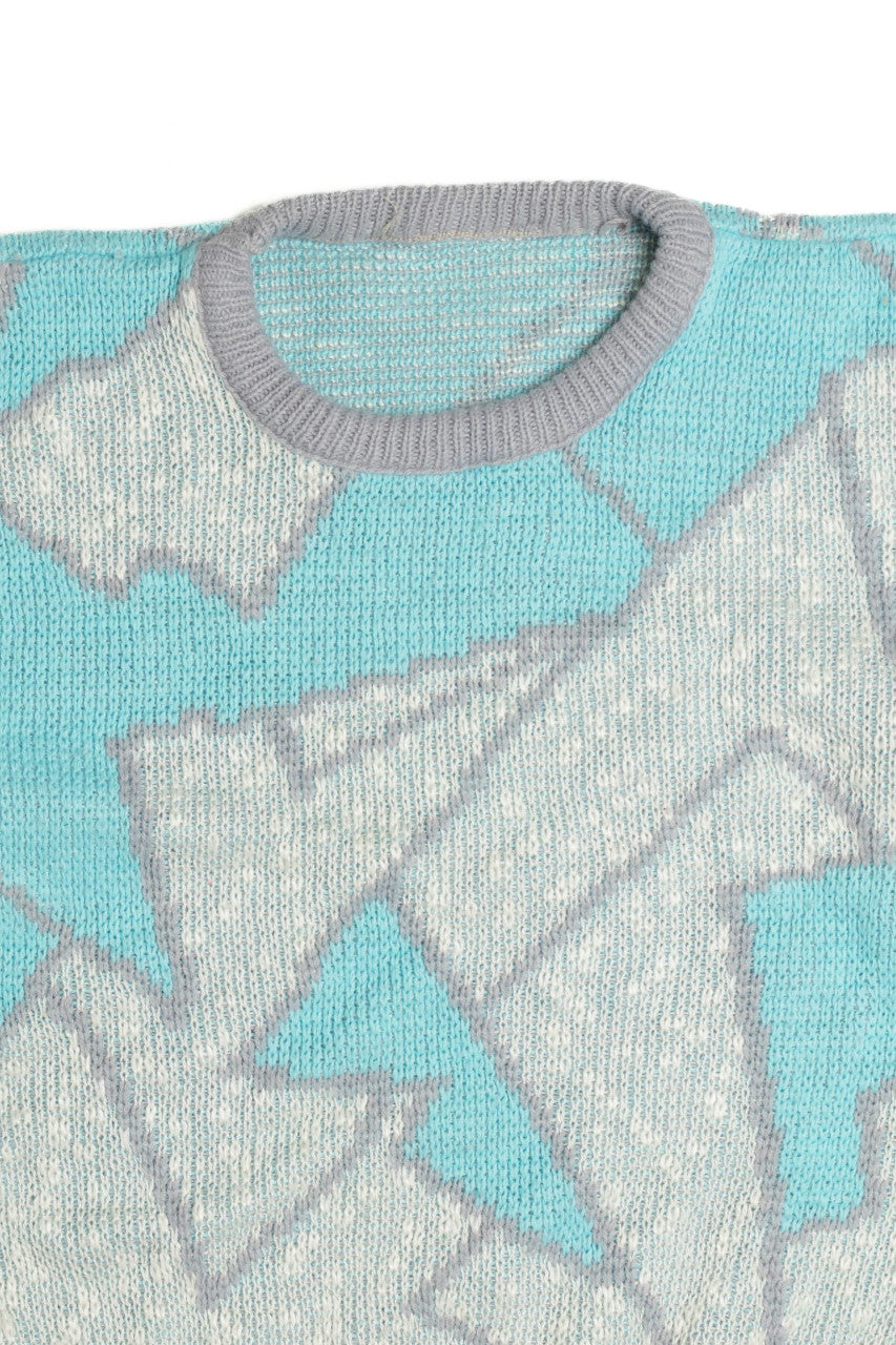 Blue and Gray 80s Sweater