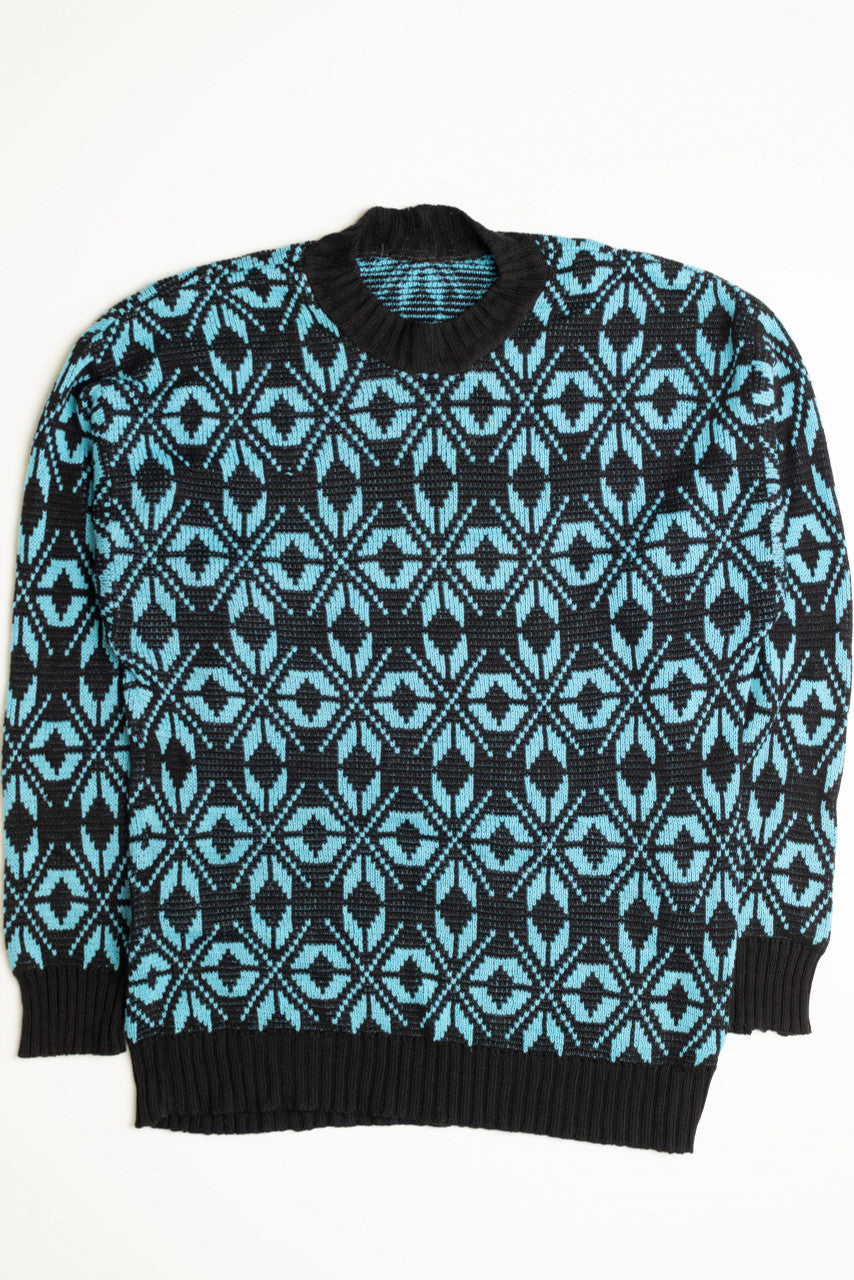 Blue and Black 80s Sweater