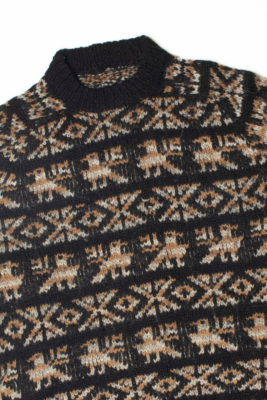 Vintage Bird Pattern Knit 80s Sweater